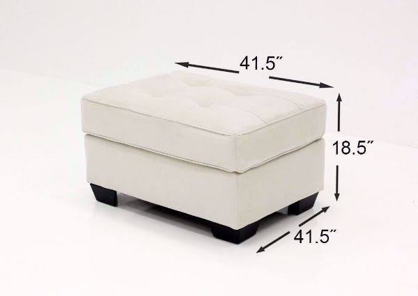 Measurement Details on the Ivory Filone Ottoman by Ashley Furniture | Home Furniture Plus Mattress