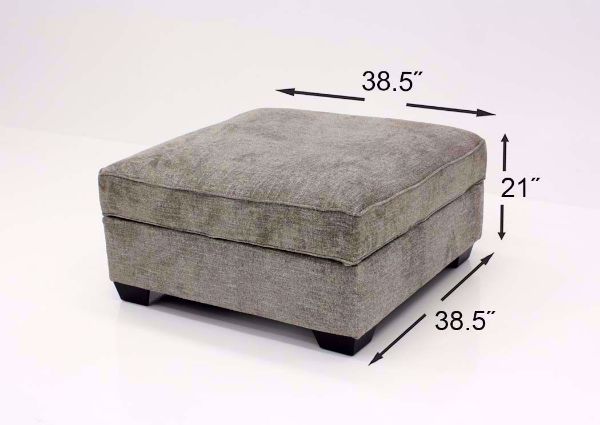 Measurement Details on the Brown Upholstered Bovarian Storage Ottoman by Ashley Furniture | Home Furniture Plus Bedding