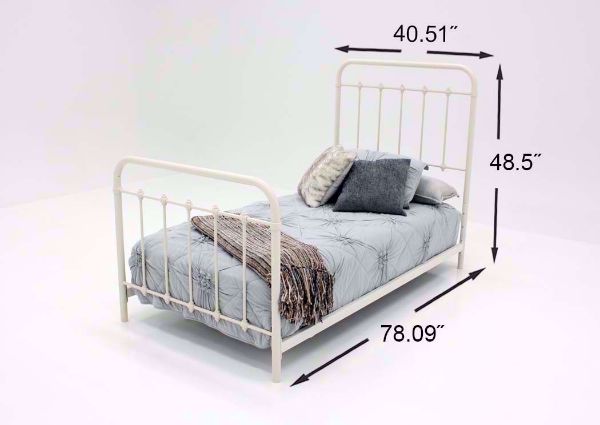 White Iron Style Jourdan Creek Twin Bed Dimensions | Home Furniture Plus Bedding