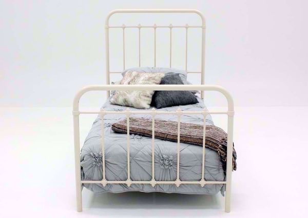 White Iron Style Jourdan Creek Twin Bed Facing Front | Home Furniture Plus Bedding