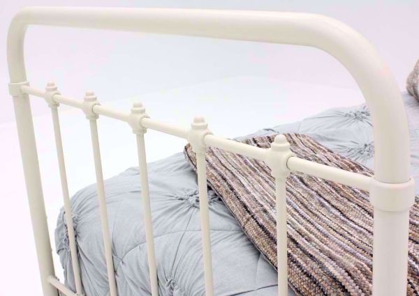 White Iron Style Jourdan Creek Twin Bed Showing the Metal Footboard | Home Furniture Plus Bedding