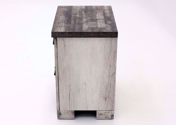 Driftwood Gray Patterson Nightstand Showing the Side View | Home Furniture Plus Mattress