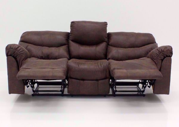 Alzena Reclining Sofa by Ashley Furniture, Brown,  Front Facing, Reclined | Home Furniture Plus Bedding