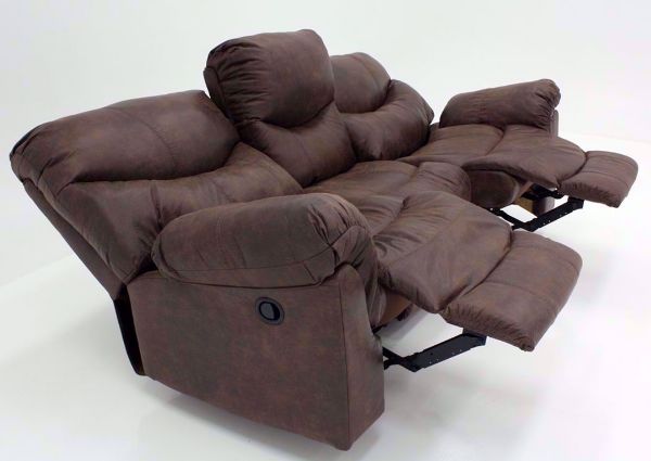 Alzena Reclining Sofa by Ashley Furniture, Brown, Angle,  Reclined | Home Furniture Plus Bedding