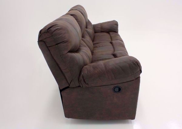 Alzena Reclining Sofa by Ashley Furniture, Brown, Side View | Home Furniture Plus Bedding