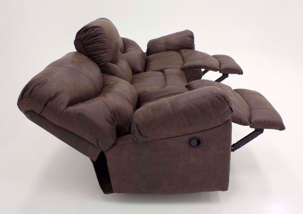 Alzena Reclining Sofa by Ashley Furniture, Brown, Side View, Reclined | Home Furniture Plus Bedding