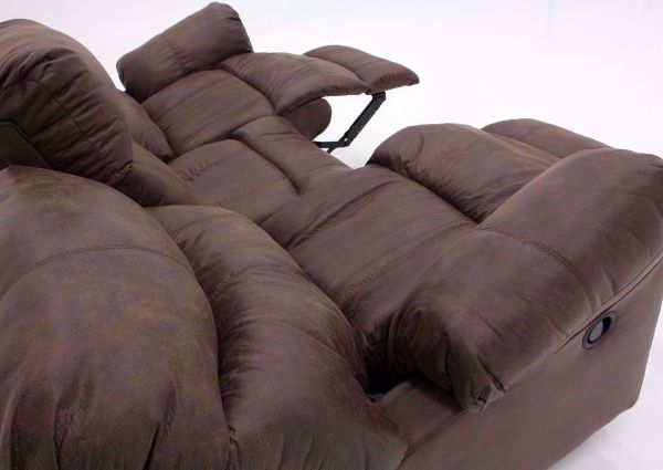 Alzena Reclining Sofa by Ashley Furniture, Brown, Chaise Detail | Home Furniture Plus Bedding