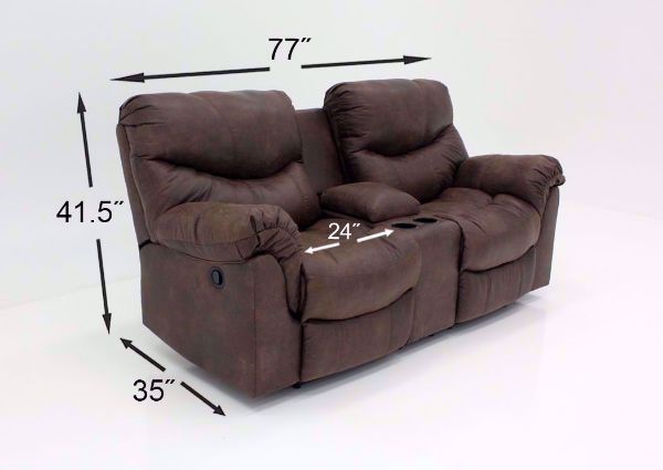 Measurement Details on the Alzena Reclining Lovesea by Ashley Furniture | Home Furniture Plus Bedding