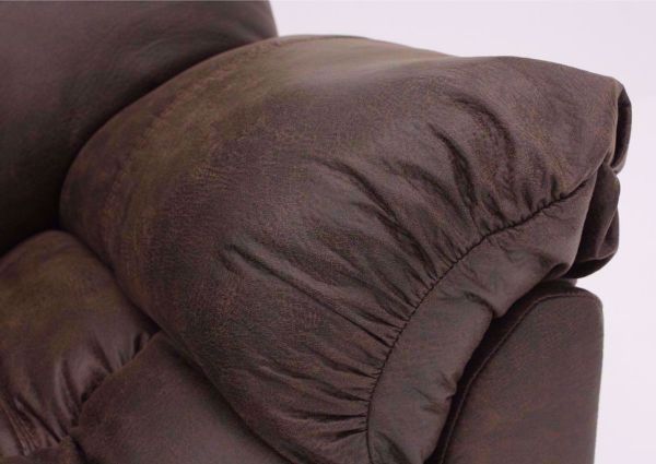 Close Up Arm Details on the Alzena Reclining Loveseat by Ashley Furniture | Home Furniture Plus Bedding