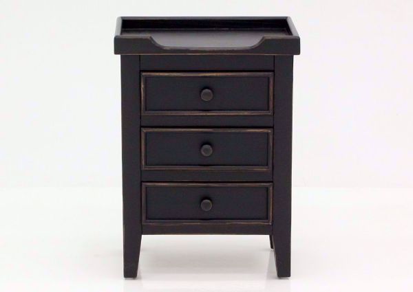 Black Chatham 3 Drawer End Table Front Facing | Home Furniture Plus Bedding