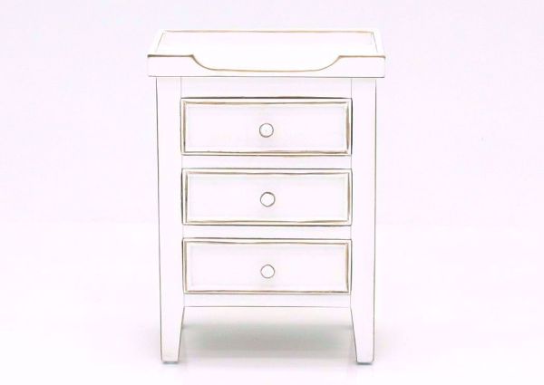 White Chatham 3 Drawer End Table, Front Facing | Home Furniture Plus Bedding