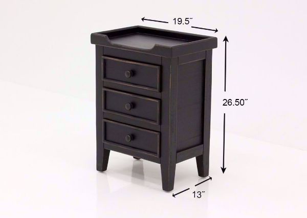 Black Chatham 3 Drawer End Table Dimensions | Home Furniture Plus Bedding
