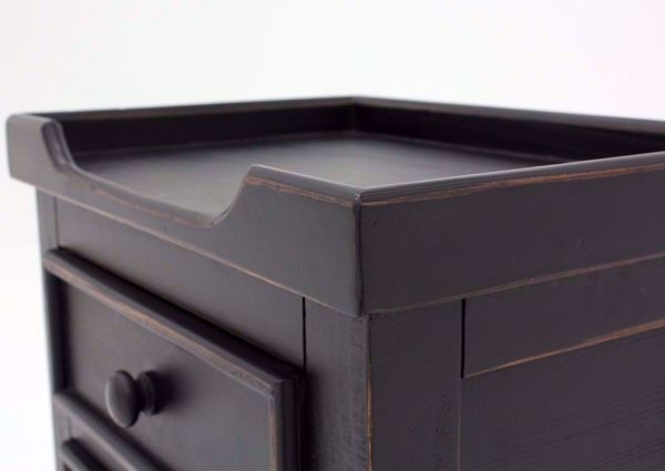 Black Chatham 3 Drawer End Table at an Angle Showing the Design Details | Home Furniture Plus Bedding