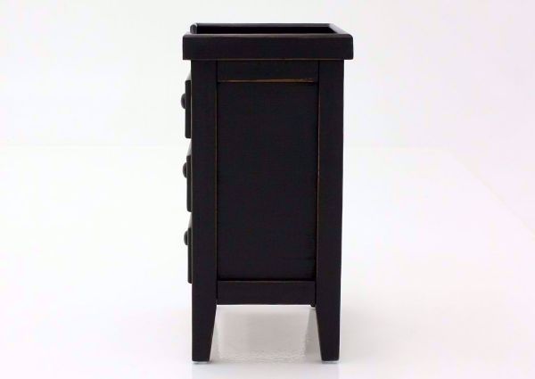 Black Chatham 3 Drawer End Table Side View | Home Furniture Plus Bedding