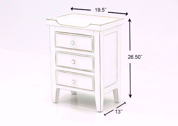White Chatham 3 Drawer End Table Dimensions | Home Furniture Plus Bedding
