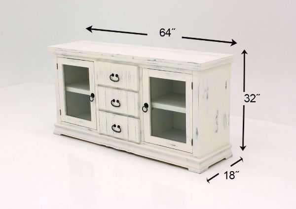 Grand Rustic TV Stand 64 Inch, White, Dimensions | Home Furniture Plus Bedding