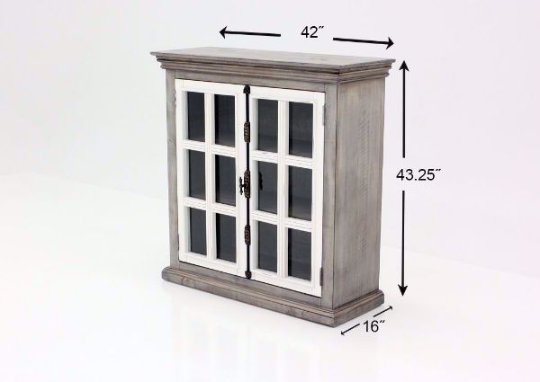 Florence 2 Door Curio Cabinet, Gray, Dimensions | Home Furniture Plus Bedding
