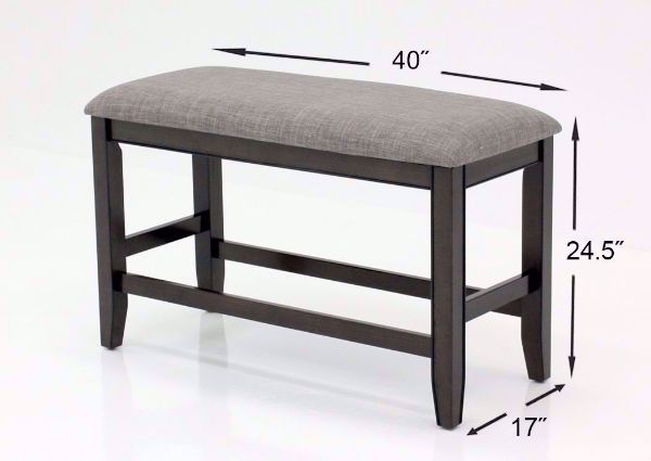 Warm Gray Fulton Pub-Style Bench Dimensions | Home Furniture Plus Mattress