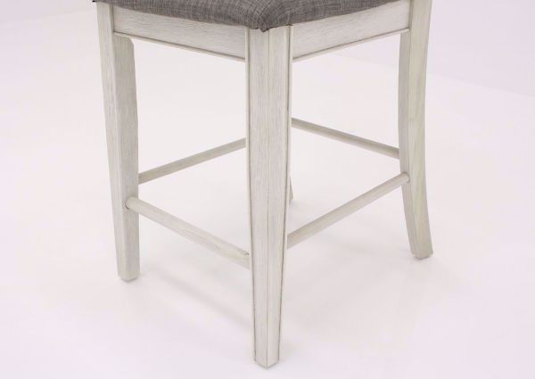 Rustic White Fulton 24" Barstool Showing the Wood Legs Detail | Home Furniture Plus Mattress