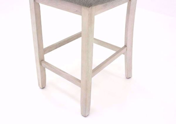 Distressed White Tahoe 5 Piece Pub Dining Set Showing the Barstool Legs | Home Furniture Plus Bedding