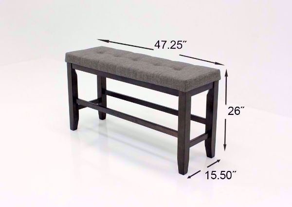 Dark Gray Bardstown Bar Height Dining Bench Dimensions | Home Furniture Plus Mattress