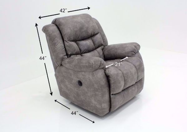 Pewter Wrangler POWER Recliner Dimensions | Home Furniture Plus Bedding