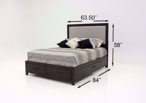 Brown and Gray Shelby Bedroom Set Showing the Queen Bed Dimensions | Home Furniture Plus Bedding