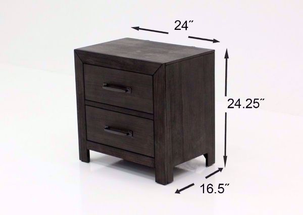 Brown and Gray Shelby Bedroom Set Showing the Nightstand Dimensions | Home Furniture Plus Bedding