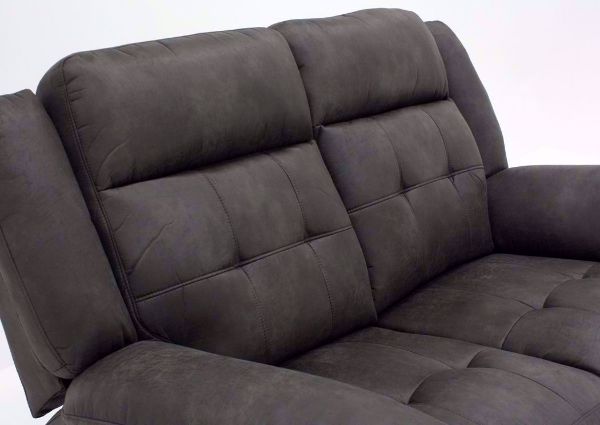Gray Anastasia Recliner Loveseat at an Angle Showing the Seat Back | Home Furniture Plus Bedding