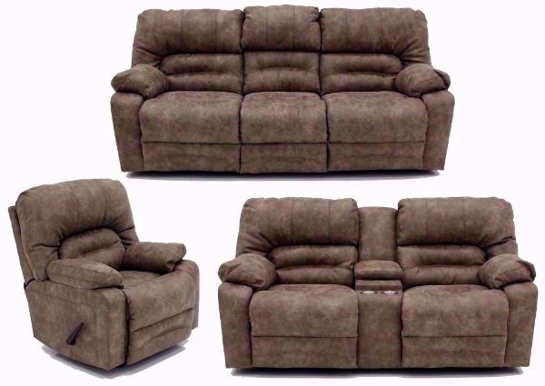Light Tan Legacy Reclining Sofa Set - Includes Sofa, Loveseat and Recliner | Home Furniture Plus Bedding