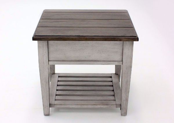 White and Brown Heartland Drawer End Table Showing the Side View | Home Furniture Plus Bedding