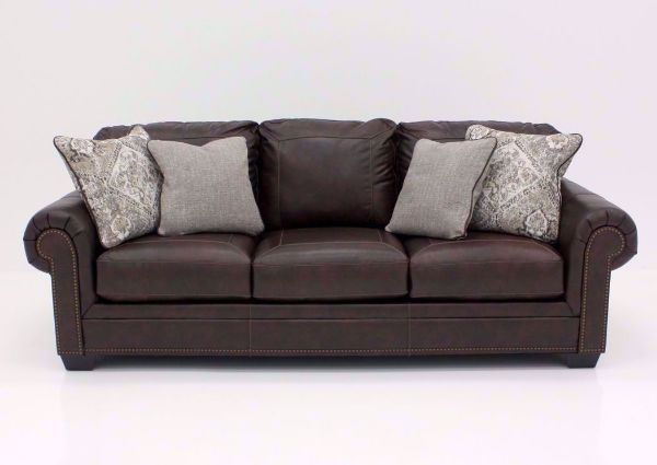 Walnut Brown Roleson Sleeper Sofa by Ashley Furniture, Front Facing in a Closed Position | Home Furniture Plus Bedding