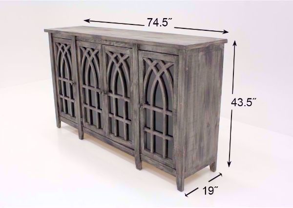 Distressed Gray Cathedral 4 Door Cabinet Dimensions | Home Furniture Plus Bedding