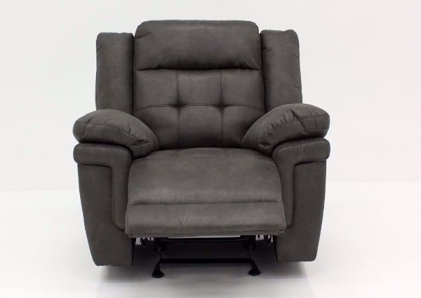 Gray Anastasia Glider Recliner, Front Facing with the Chaise Open | Home Furniture Plus Bedding