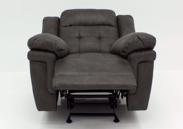 Gray Anastasia Glider Recliner, Front Facing in a Fully Reclined Position | Home Furniture Plus Bedding