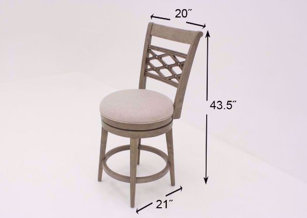 Gray and Beige Chesney 24 Inch Swivel Barstool Dimensions | Home Furniture Plus Mattress