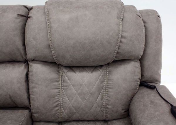 Soft Brown Daytona POWER Reclining Loveseat Seat Back Detail | Home Furniture Plus Bedding