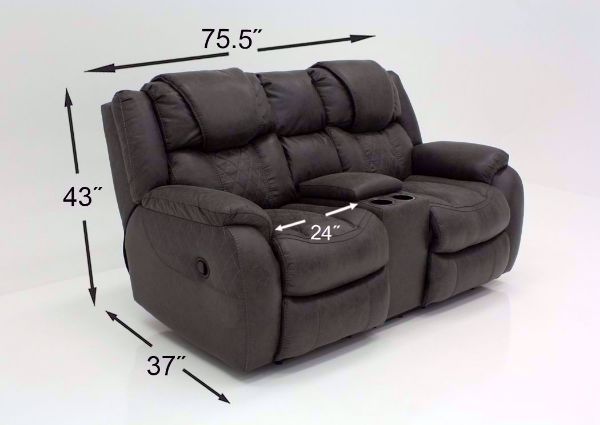 Gray Daytona Reclining Loveseat Dimensions | Home Furniture Plus Bedding