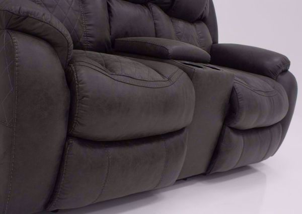 Gray Daytona Reclining Loveseat Showing the Chaise Closed | Home Furniture Plus Bedding