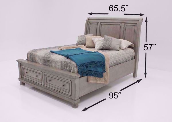 Light Gray Lettner Bedroom Set by Ashley Furniture Showing the Queen Bed Dimensions | Home Furniture Plus Bedding