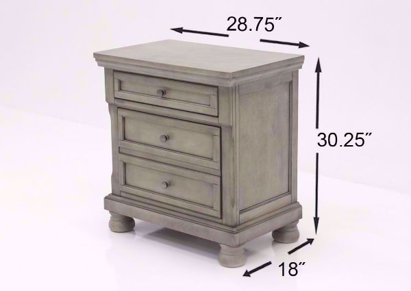 Light Gray Lettner Bedroom Set by Ashley Furniture Showing the Nightstand Dimensions | Home Furniture Plus Bedding