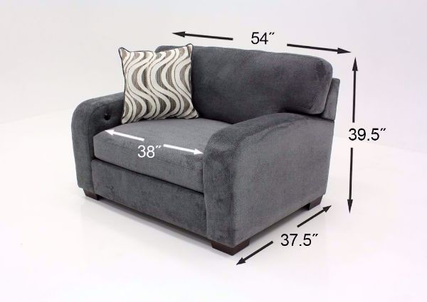Gray Chandler Oversized Chair Dimensions | Home Furniture Plus Bedding