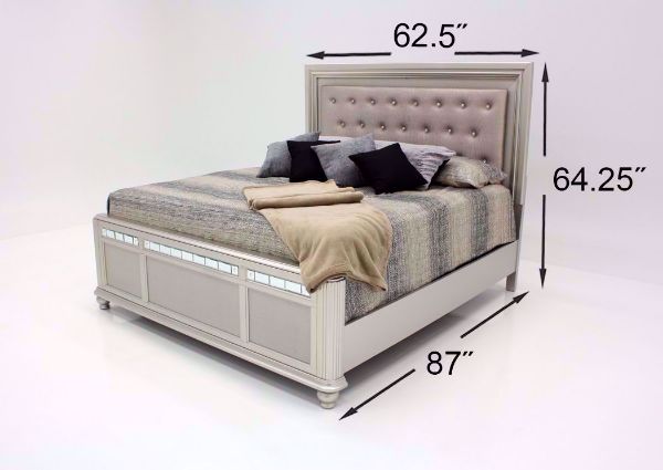Silver Regency Bedroom Set Showing the Queen Bed Dimensions | Home Furniture Plus Bedding