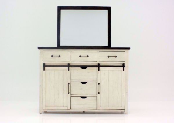 Antique White Madison County Dresser with Mirror Facing Front | Home Furniture Plus Bedding