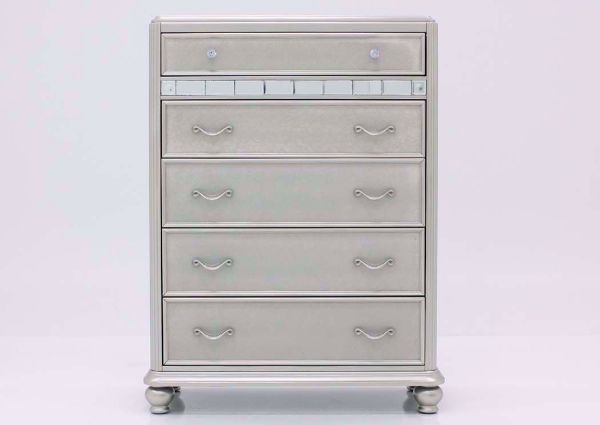 Silver Metallic Regency Chest of Drawers Facing Front | Home Furniture Plus Bedding