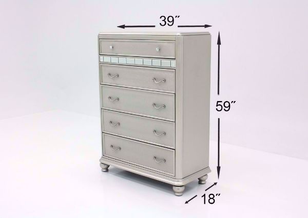 Silver Metallic Regency Chest of Drawers Dimensions | Home Furniture Plus Bedding