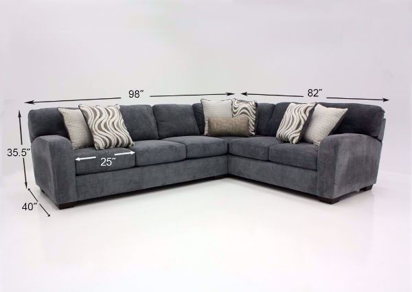 Gray Chandler Sectional Sofa Dimensions | Home Furniture Plus Bedding