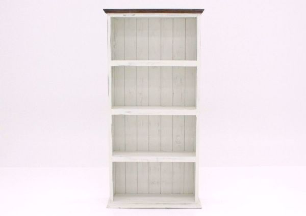 Antique White and Ash Brown Vintage Bookcase Facing Front | Home Furniture Plus Bedding