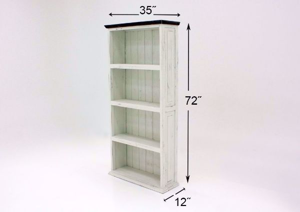 Antique White and Ash Brown Vintage Bookcase Dimensions | Home Furniture Plus Bedding