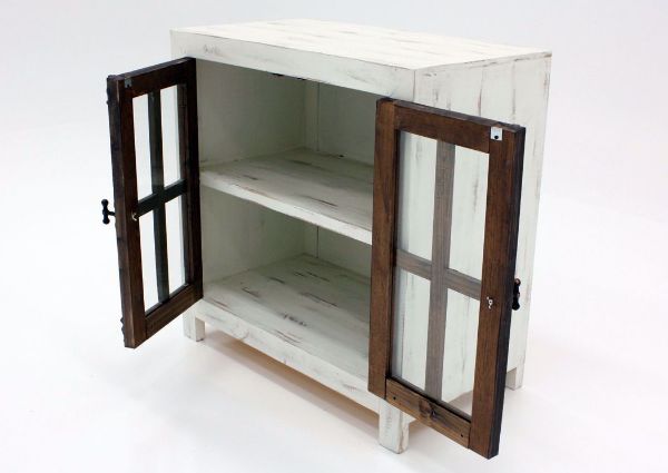 Ecko Accent Cabinet, Ash and White, Angle, Open | Home Furniture Plus Bedding